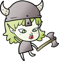 linda garota elfa viking de desenho animado png