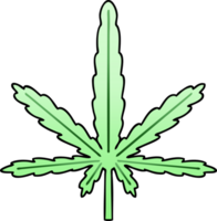 gradient shaded quirky cartoon marijuana png