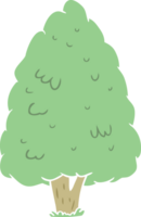 árbol alto de dibujos animados de estilo de color plano png