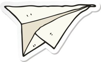 sticker van een cartoon papieren vliegtuigje png