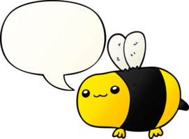 dibujos animados abeja con habla burbuja en suave degradado estilo png