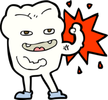 cartoon strong healthy tooth png