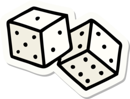 tattoo style sticker of lucky dice png