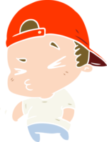 enfant cool de dessin animé de style plat couleur png