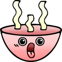 gradient shaded cartoon bowl of hot soup png