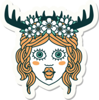 human druid character face sticker png