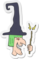 sticker of a cartoon laughing witch png