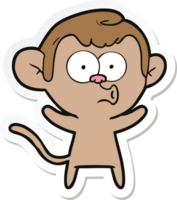 sticker of a cartoon surprised monkey png