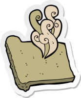 sticker of a cartoon hot toast png