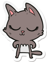 sticker of a calm cartoon cat png