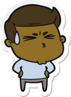 sticker of a cartoon frustrated man png