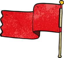 dessin animé doodle drapeau rouge png