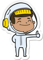 sticker van een happy cartoon-astronaut png