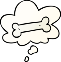 cartoon bone and thought bubble in smooth gradient style png