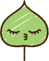 dessin à la craie de feuilles png