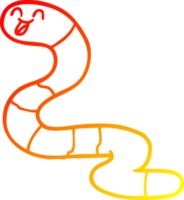 warm gradient line drawing cartoon worm png