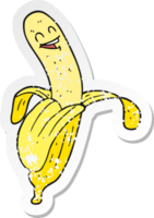 retro noodlijdende sticker van een cartoonbanaan png