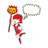 speech bubble textured cartoon devil girl png