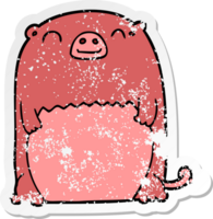 distressed sticker of a cartoon creature png