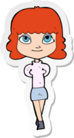 sticker of a cartoon happy girl png