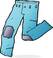 Cartoon geflickte alte Jeans png