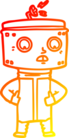 warm gradient line drawing cartoon robot png