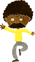 desenho animado bigode homem dança de discoteca png