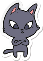 sticker van een verwarde cartoonkat png