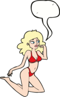 cartoon woman in underwear looking speechful with speech bubble png