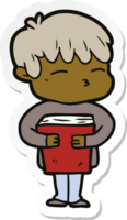 sticker of a cartoon curious boy png