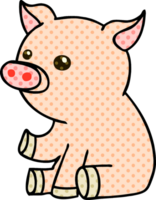 quirky comic book style cartoon pig png