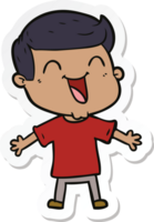 sticker of a cartoon happy man png