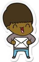 sticker of a happy cartoon boy png