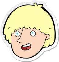 sticker of a cartoon happy male face png