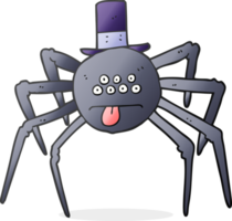 cartoon halloween spider in top hat png