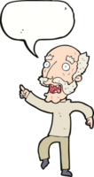 cartoon frightened old man with speech bubble png