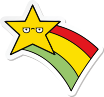 sticker of a cute cartoon shooting rainbow star png