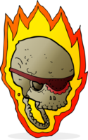 crâne de pirate enflammé de dessin animé png