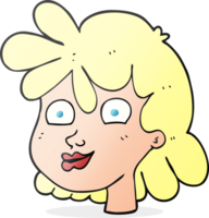 visage féminin de dessin animé png