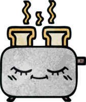 retro grunge texture cartoon of a toaster png