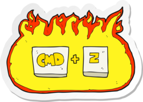 sticker of a cartoon command Z function png