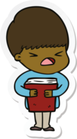 sticker of a cartoon stressed man png