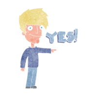 cartoon man saying yes png