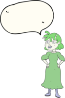 speech bubble cartoon alien woman png