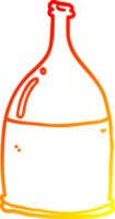 bouteille de dessin animé de dessin de ligne de gradient chaud png