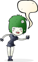 cartoon vampire girl with speech bubble png
