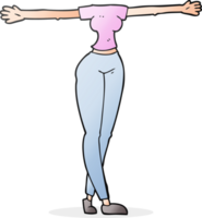 cuerpo femenino de dibujos animados con brazos anchos png