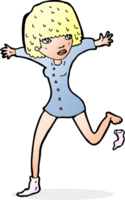 cartoon woman kicking off sock png