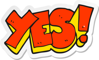 sticker of a cartoon yes symbol png