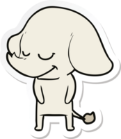 sticker of a cartoon smiling elephant png